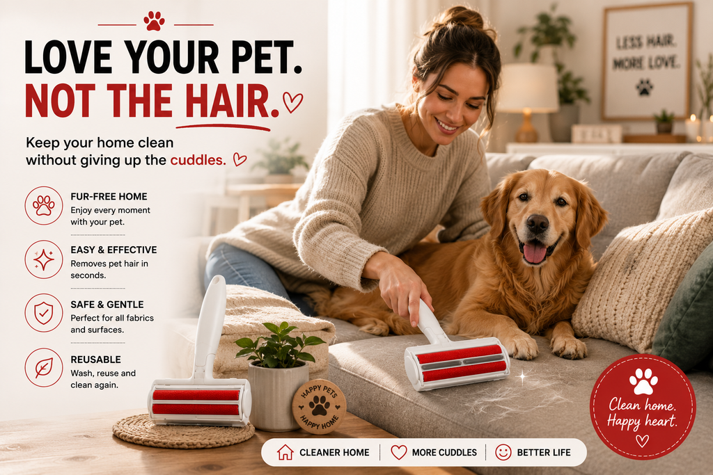 2-in-1 Pet Hair Remover Roller – Reusable & Washable